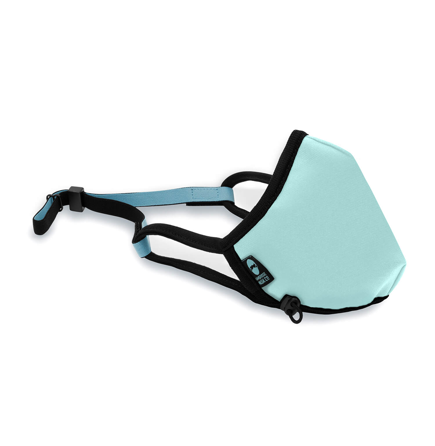 Right side angle of The Beatrix Non Valve Face Mask with the Headstrap