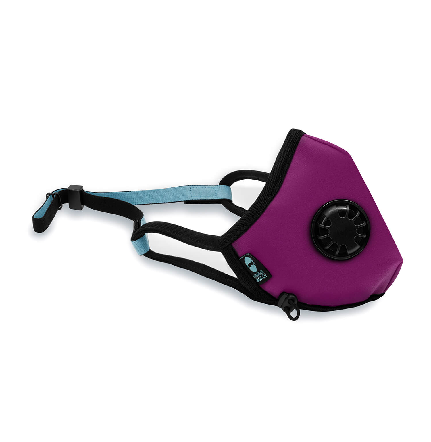 Right side angle of The Plath Pro Face Mask with the Headstrap