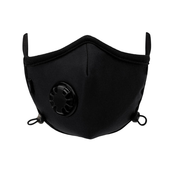 Full Front side angle of BASIC Face Mask Black 