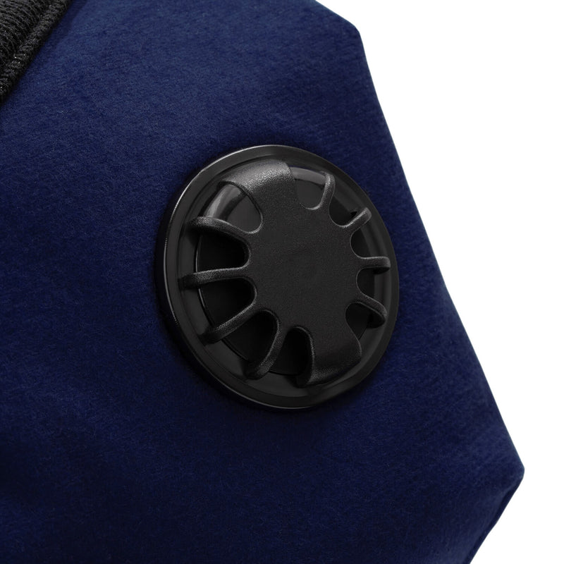Close up image of the Valve on BASIC Face Mask Navy 