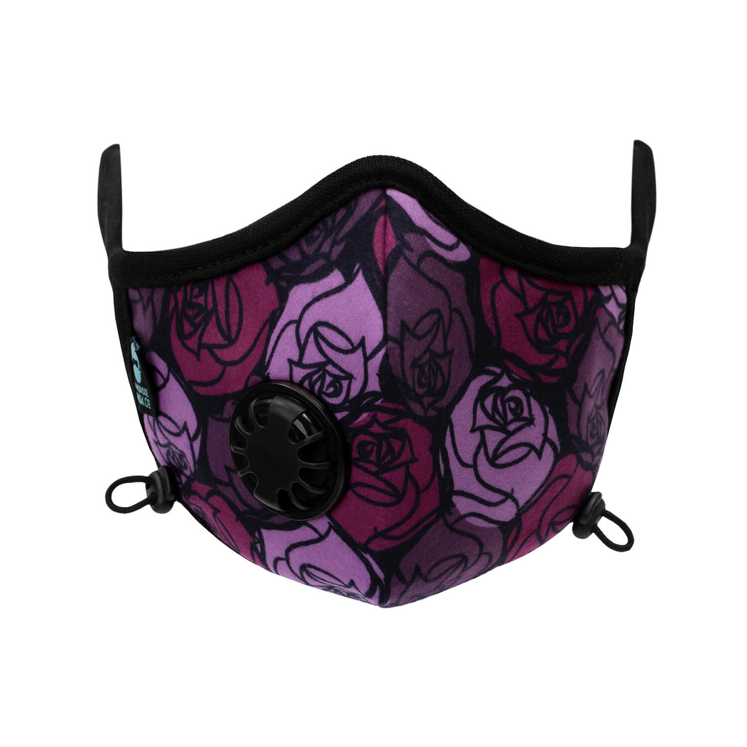 Full Front side angle of The 65 Roses Pro Face Mask 