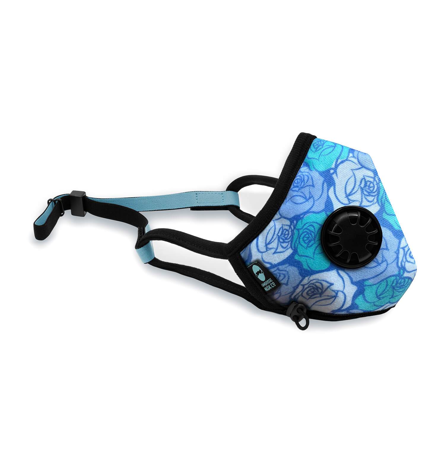 Right side angle of The Agatha Pro Face Mask with the Headstrap