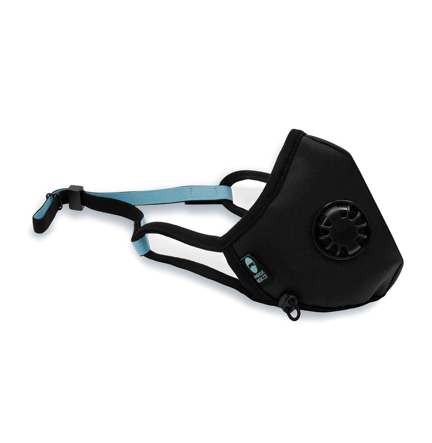 Right side angle of The Churchill Pro Face Mask with the Headstrap