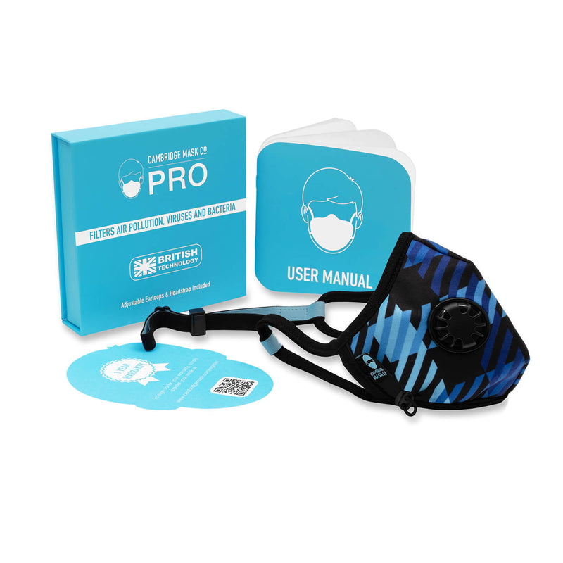 The Nightingale Pro Face Mask with the User manual, Box and Warranty Card