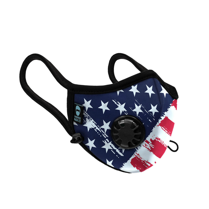Front side angle of The Uncle Sam Pro Face Mask 