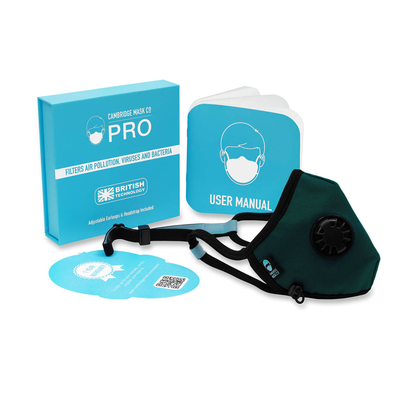The Watson Pro Face Mask with the User manual, Box and Warranty card