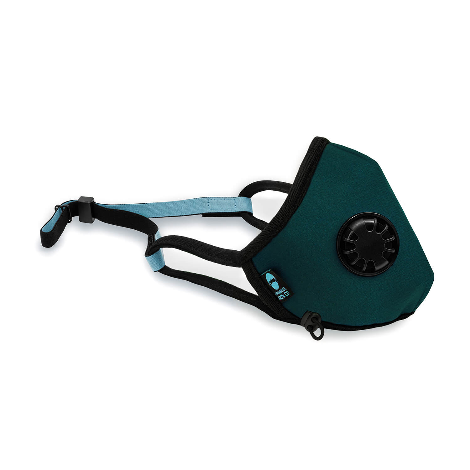 Right side angle of The Watson Pro Face Mask with the Headstrap